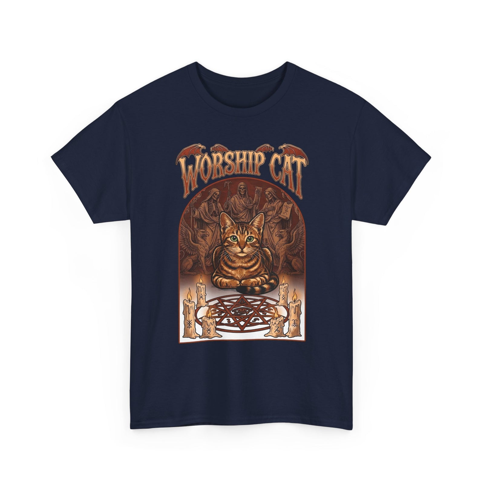 Worship Cat T-Shirt — Cute Cat Faith Graphic Tee