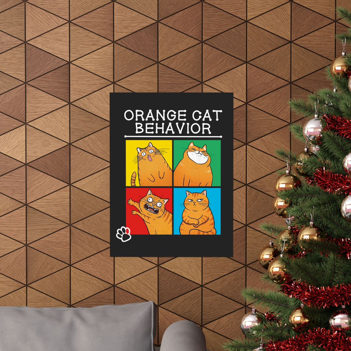 Orange Cat Behavior Poster Funny Cat Lover Poster