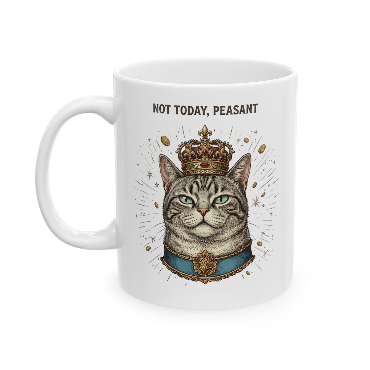 Funny Cat Ceramic Mug — "Not Today" Graphic Mug