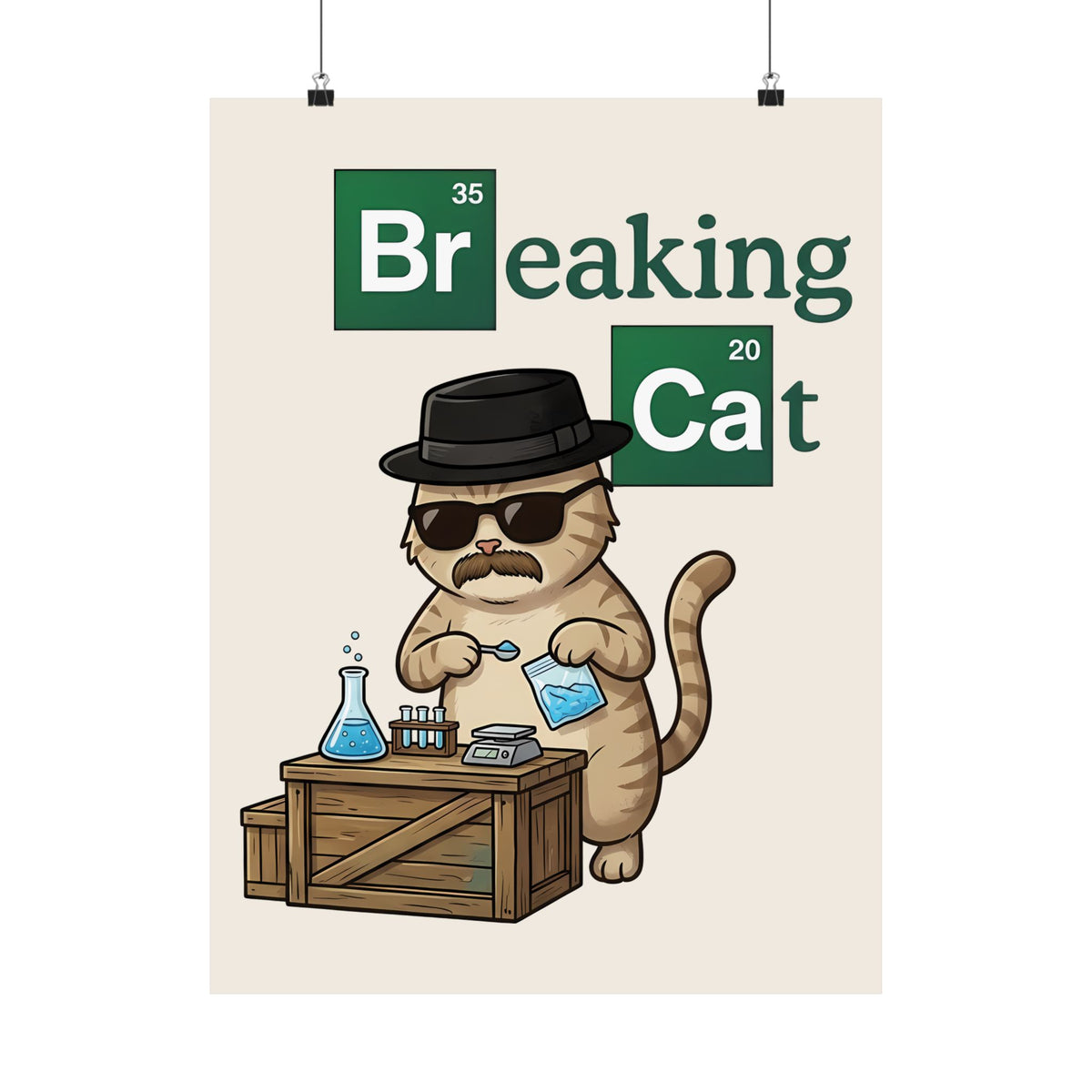 Breaking Cat Poster — Funny Cat Graphic Poster