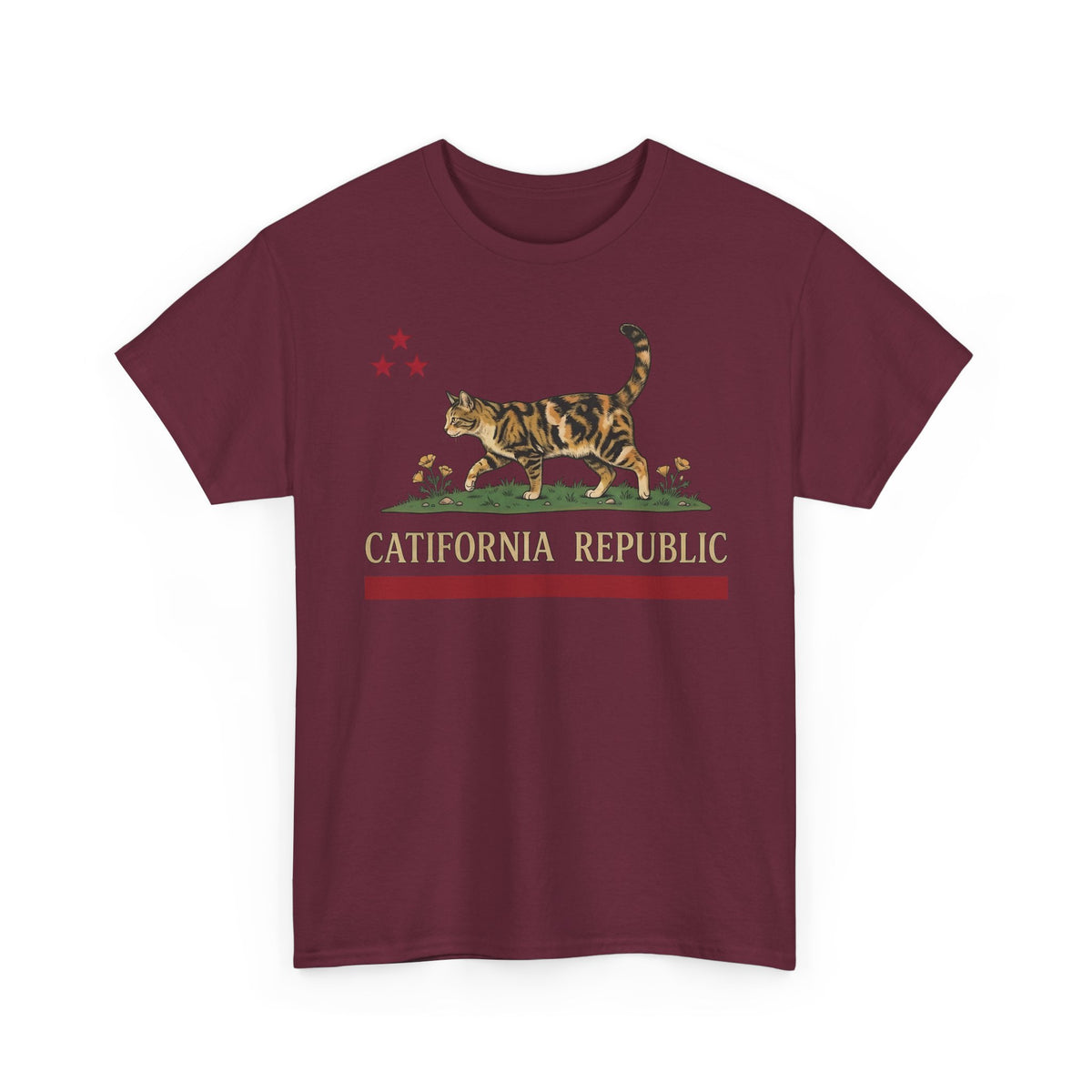 Catifornia Republic Funny Cat T-Shirt — Vintage Cali Cat Graphic Tee