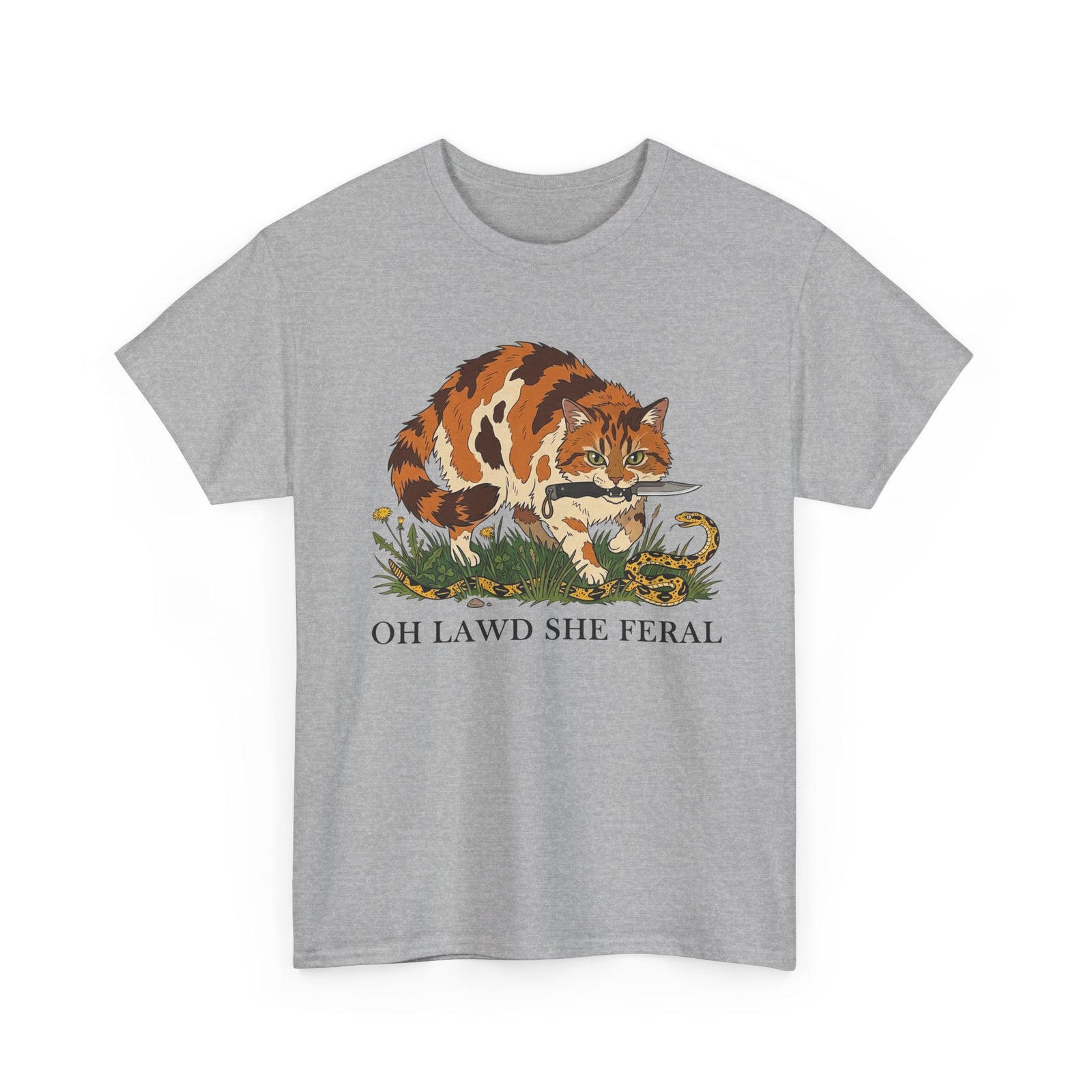 Feral Cats Tee — “Oh Lawd She Feral Cats!” Graphic T-Shirt