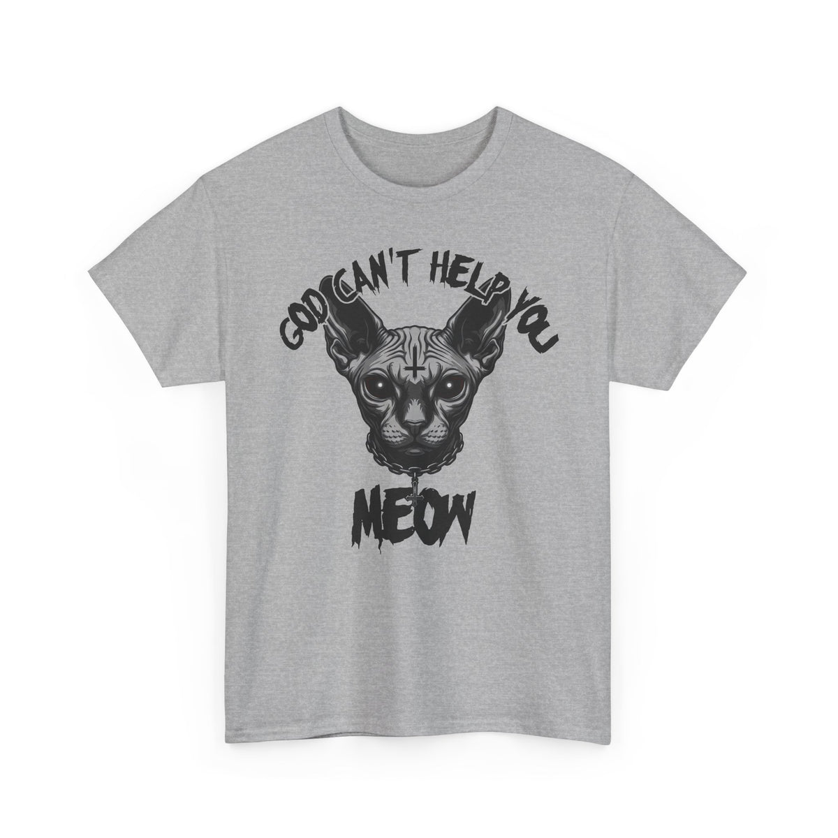 Sphynx Cat "Sorry I Can't Help You, Meow" Graphic T-Shirt