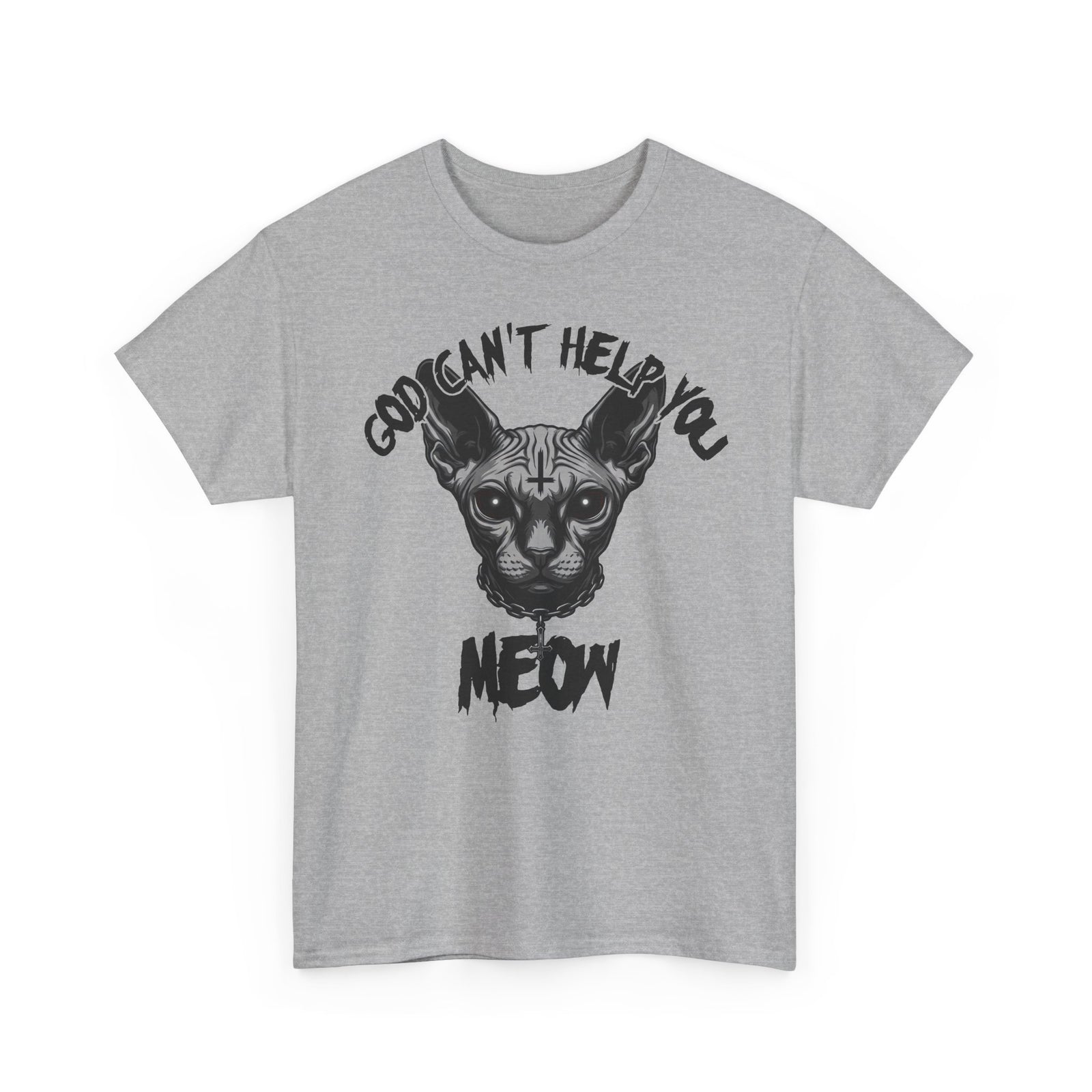 Sphynx Cat "Sorry I Can't Help You, Meow" Graphic T-Shirt