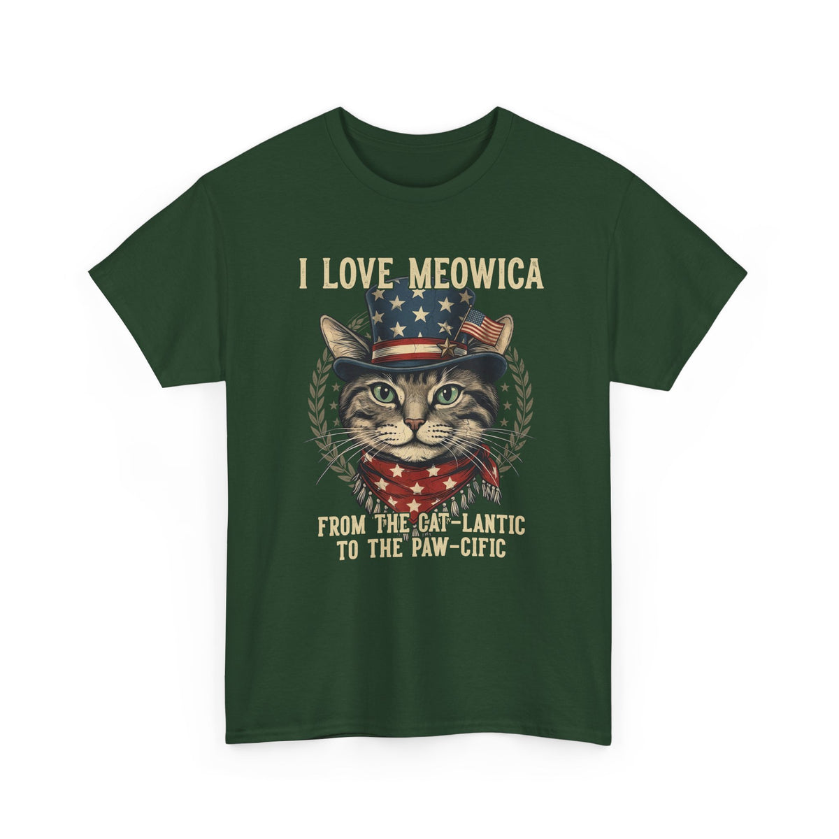 I Love MEOWICA Cat T-Shirt — From the Cat-lantic to the Paw-cific