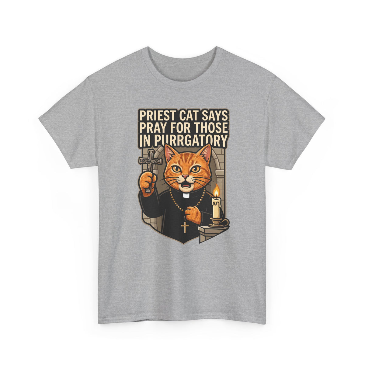 Priest Cat 'Pray For Those In Purratory' T-Shirt