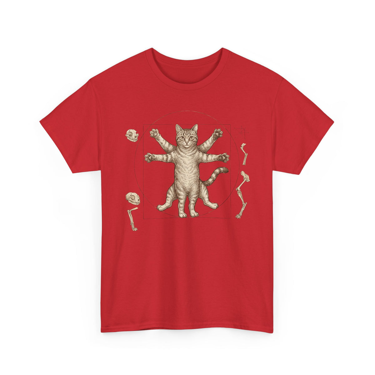 Vitruvian Cat T-Shirt — Anatomical Cat Art Tee