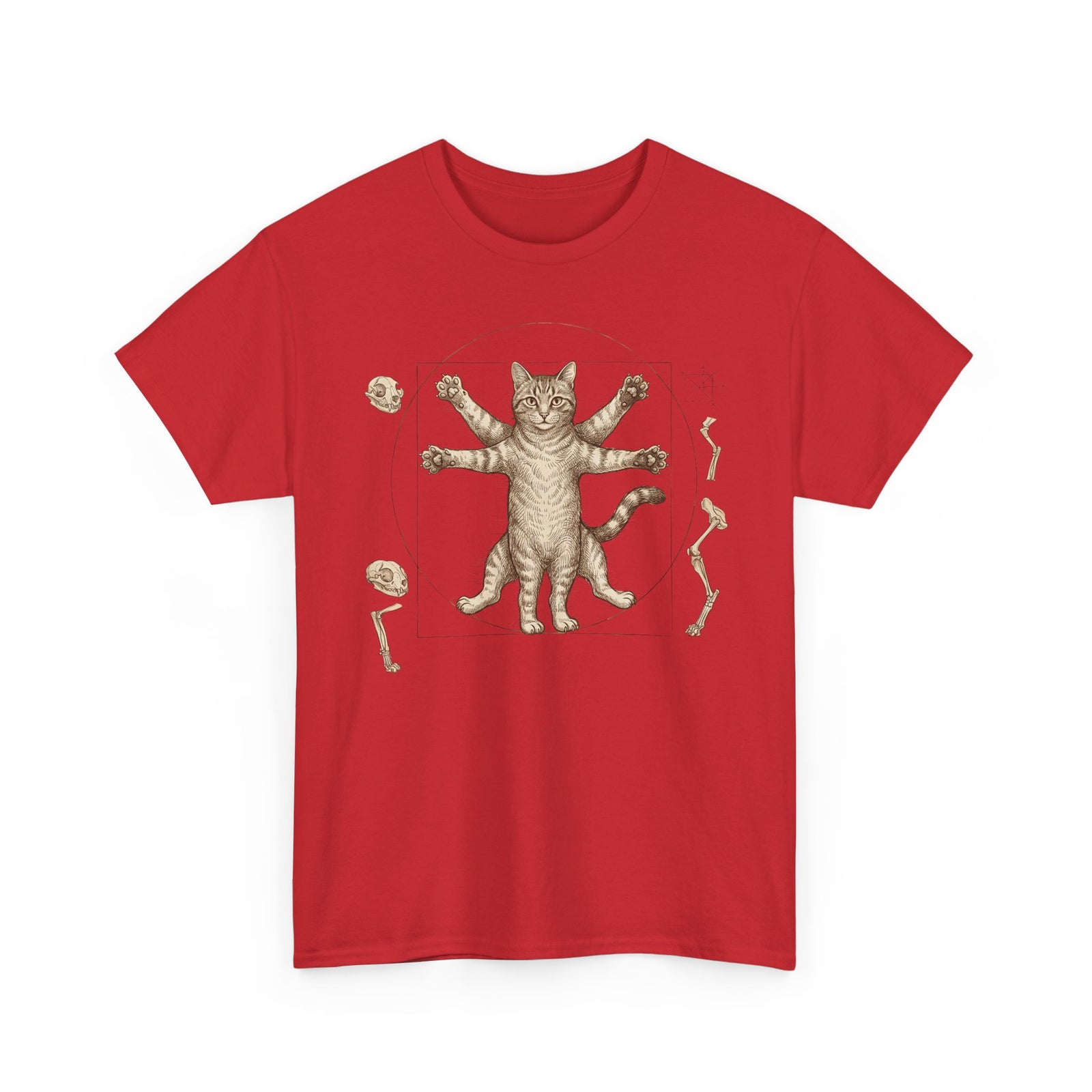 Vitruvian Cat T-Shirt — Anatomical Cat Art Tee