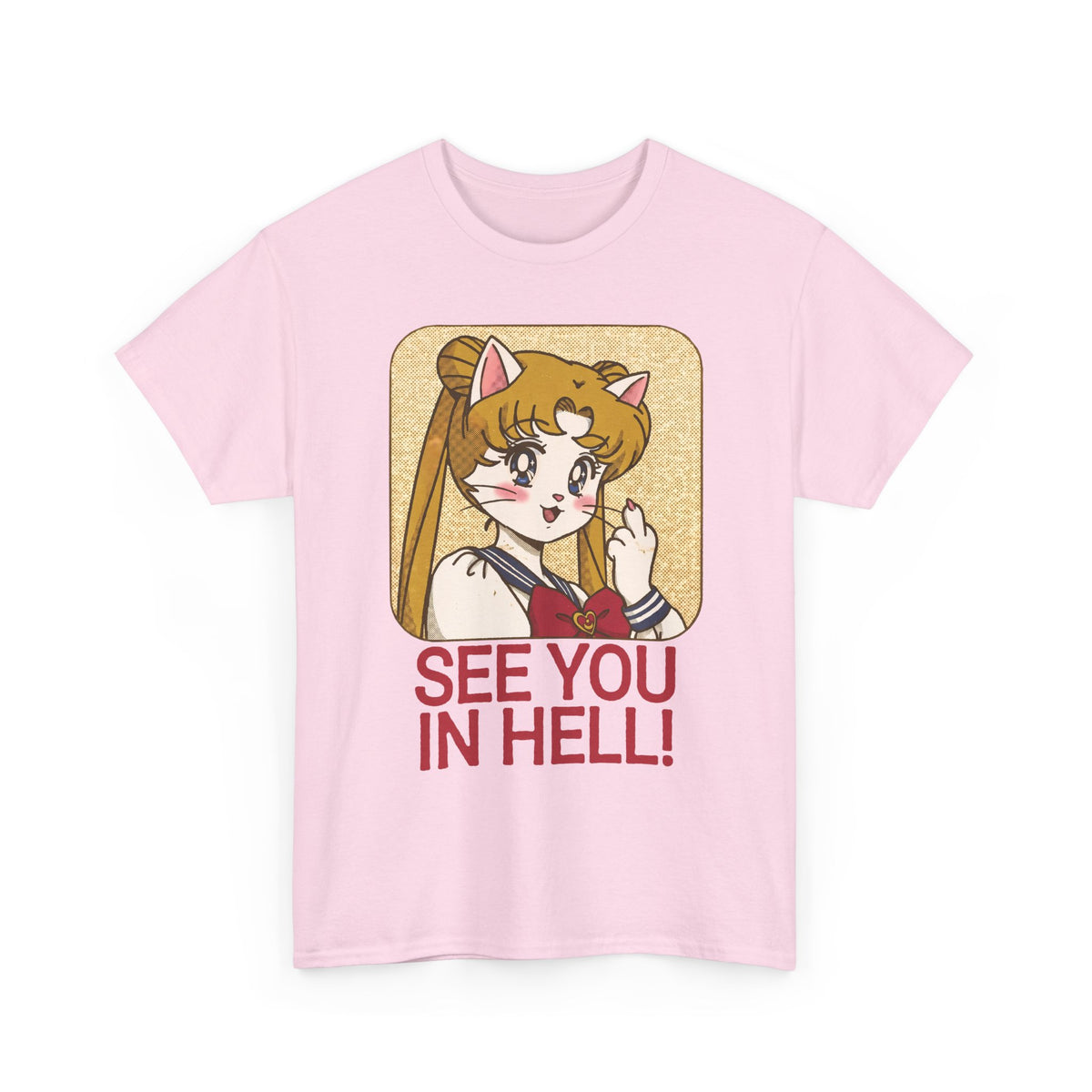 See You In Hell Anime Cat T-Shirt — Cute Magical Girl Parody Graphic