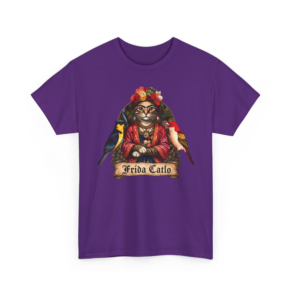 Frida Catlo T-Shirt — Frida Kahlo Cat Art History Parody Tee