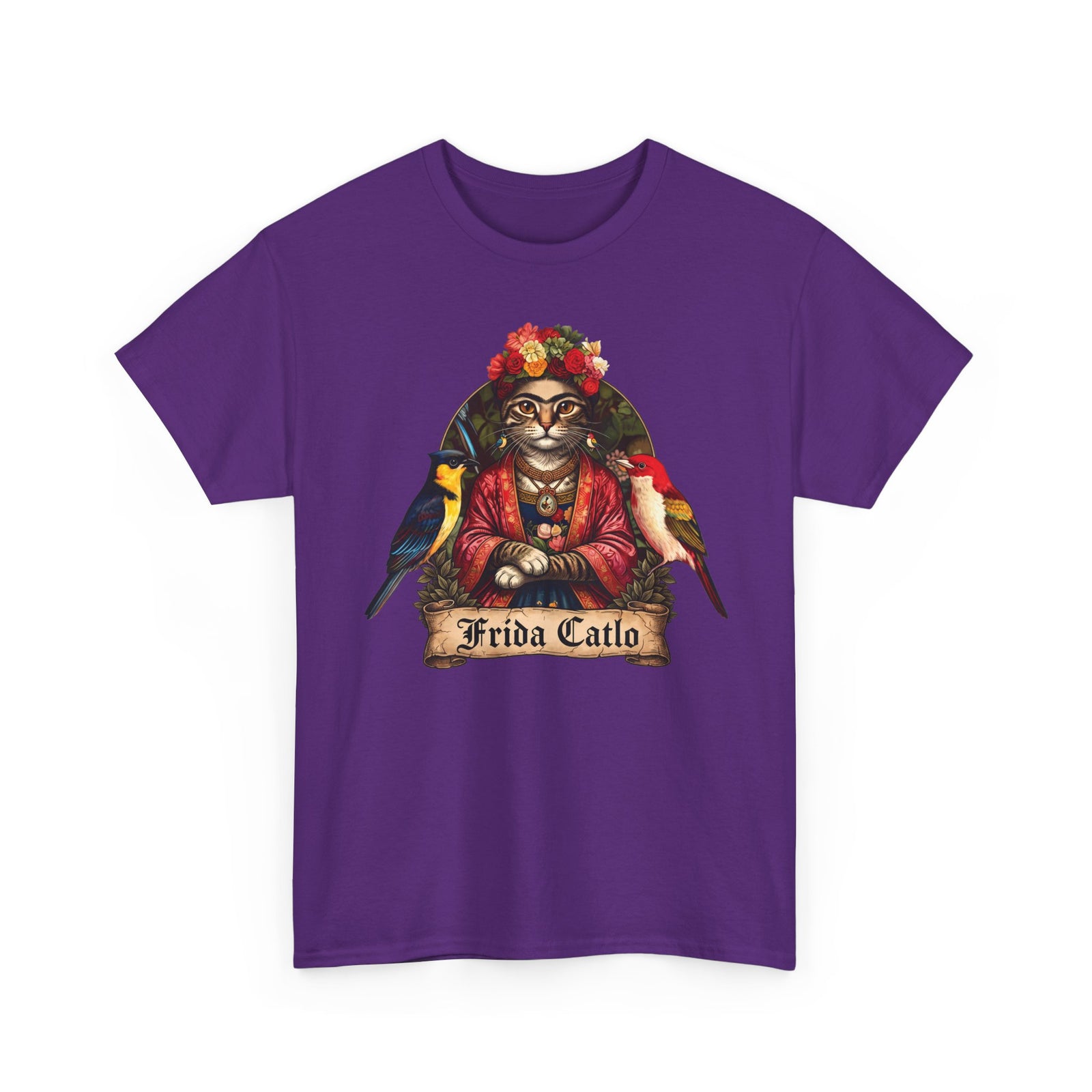 Frida Catlo T-Shirt — Frida Kahlo Cat Art History Parody Tee