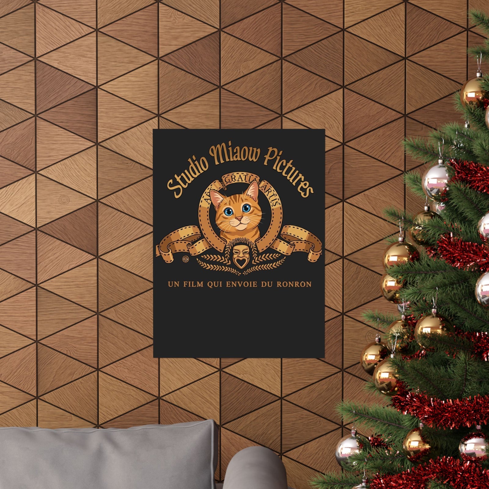 Retro Movie Lion Parody Cat Poster — Studio Miaow Pictures
