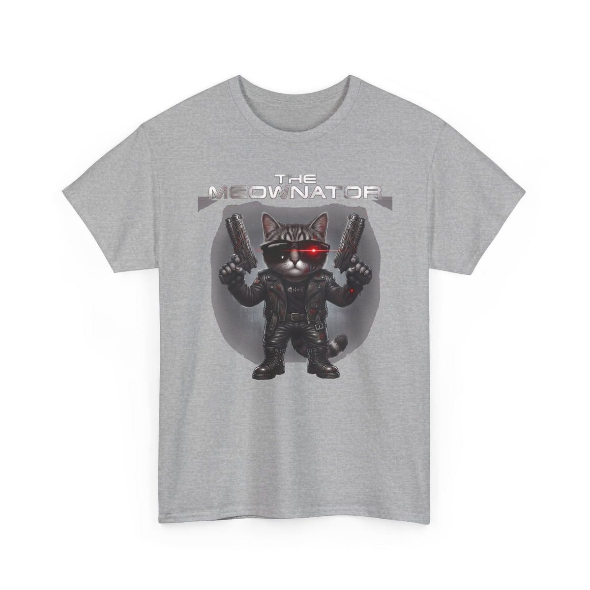 The Meownator T-Shirt — Funny Sci-Fi Cyborg Cat Parody Tee