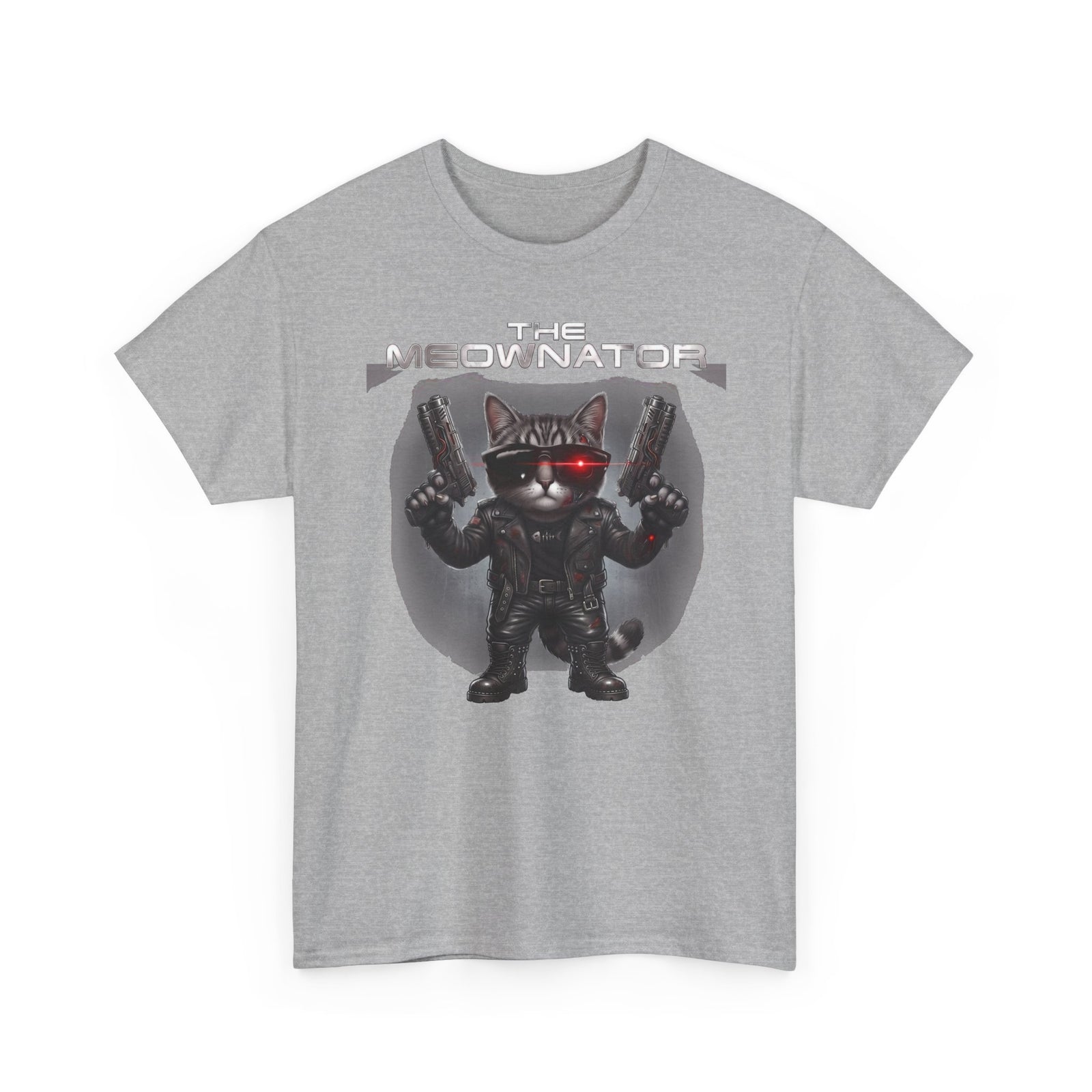 The Meownator T-Shirt — Funny Sci-Fi Cyborg Cat Parody Tee
