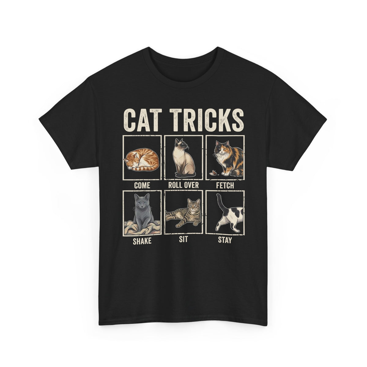 Funny Cat Tricks T-Shirt — Cute Cat Humor Tee