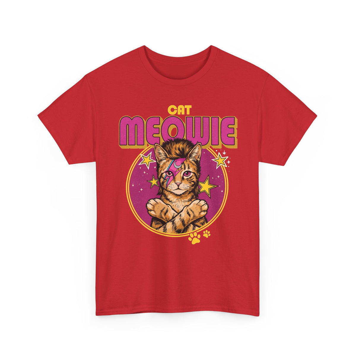 Funny Cat Meowie Lightning Bolt Shirt — 80s Retro Rocker Cat T-Shirt
