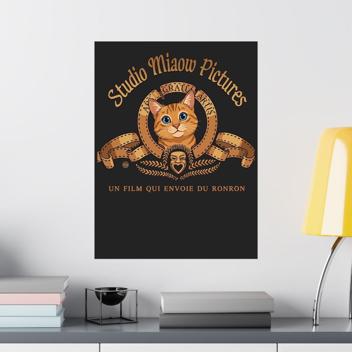 Retro Movie Lion Parody Cat Poster — Studio Miaow Pictures