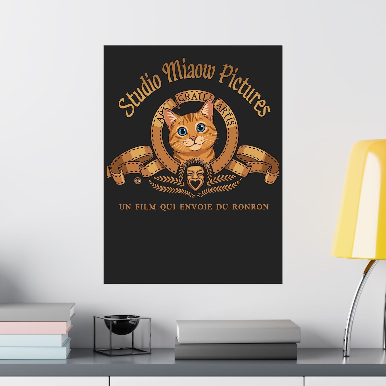Retro Movie Lion Parody Cat Poster — Studio Miaow Pictures