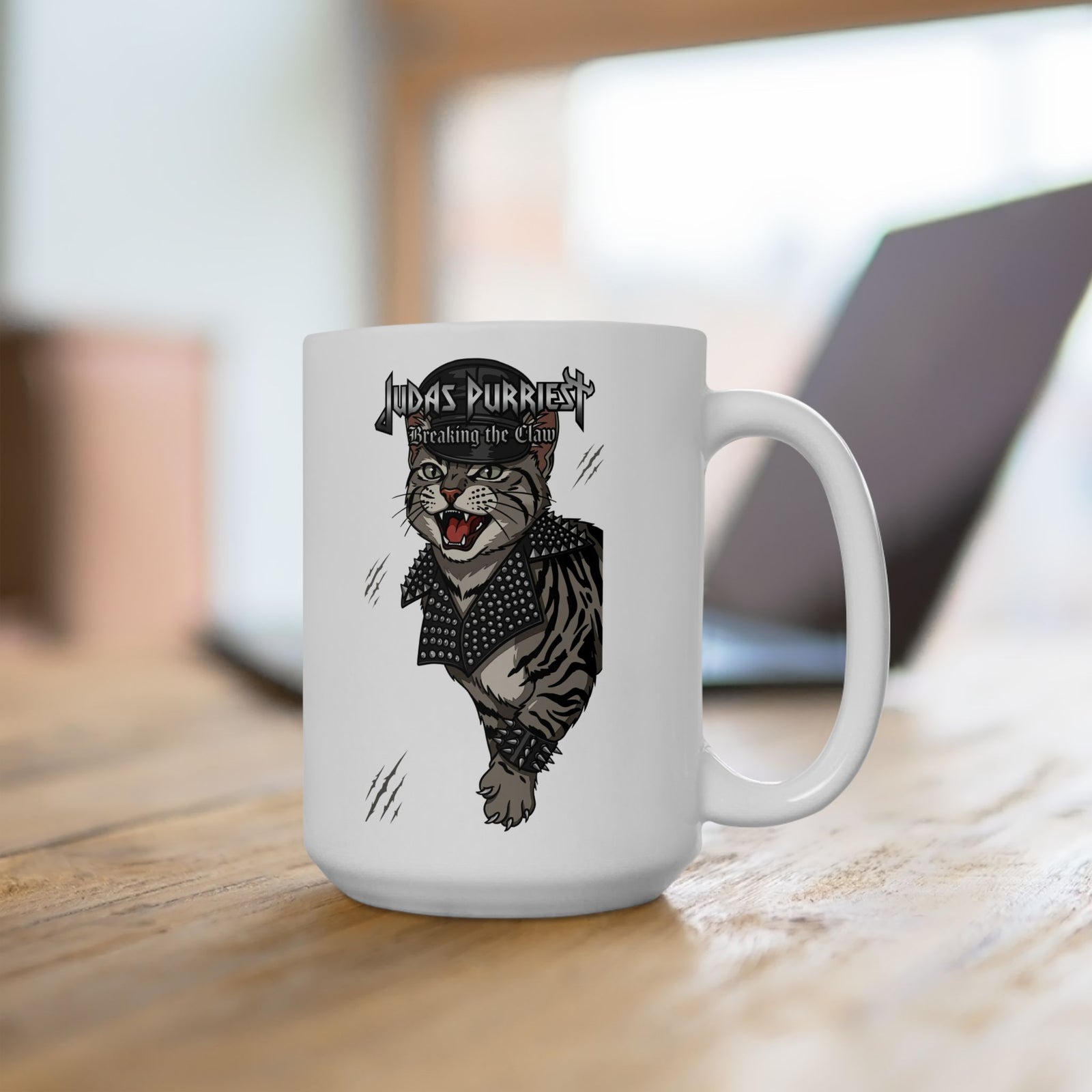 Judas Purriest 'Breaking the Claw' Ceramic Mug