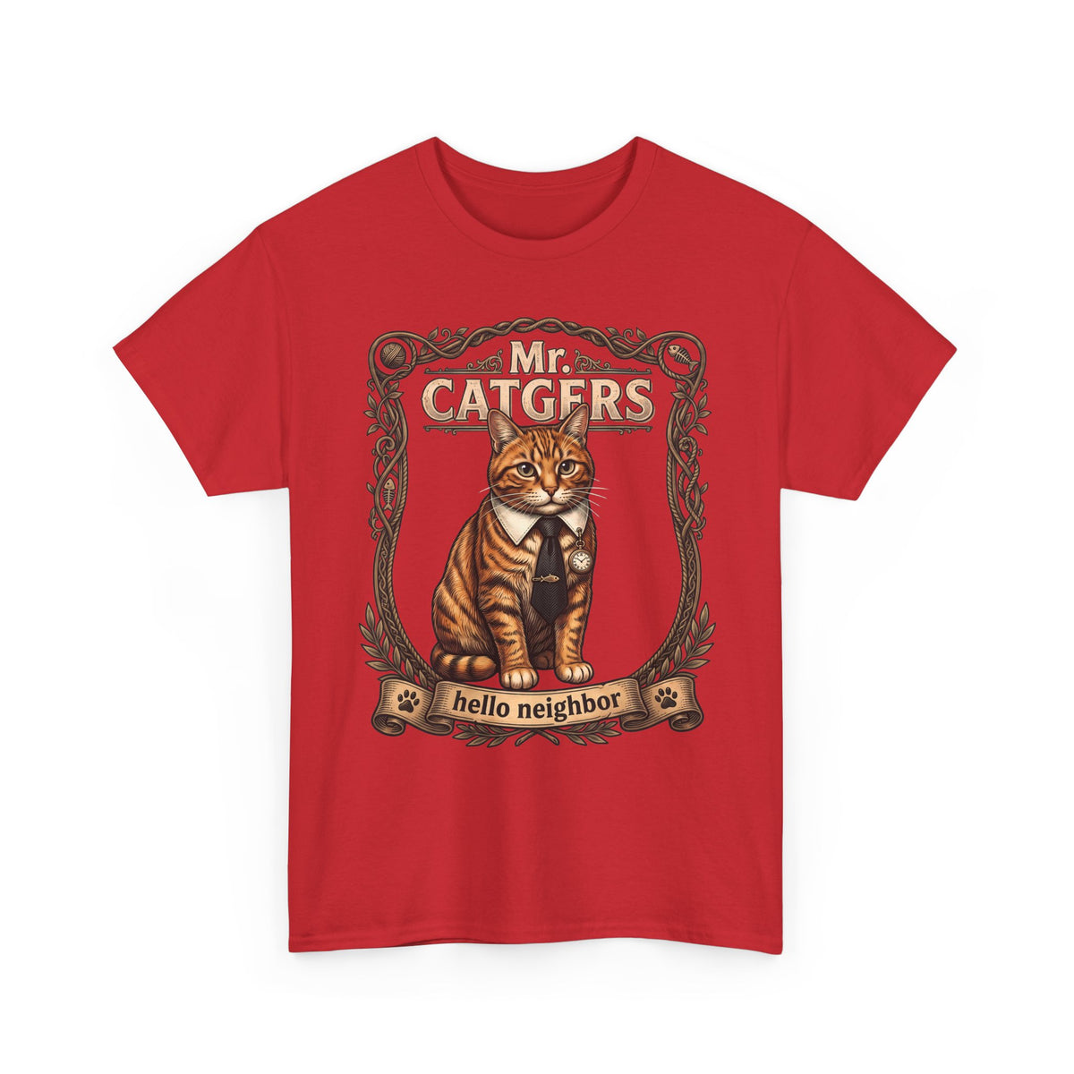 Mr. Catgers Hello Neighbor Tabby Cat Shirt — Funny Pop Culture T-Shirt