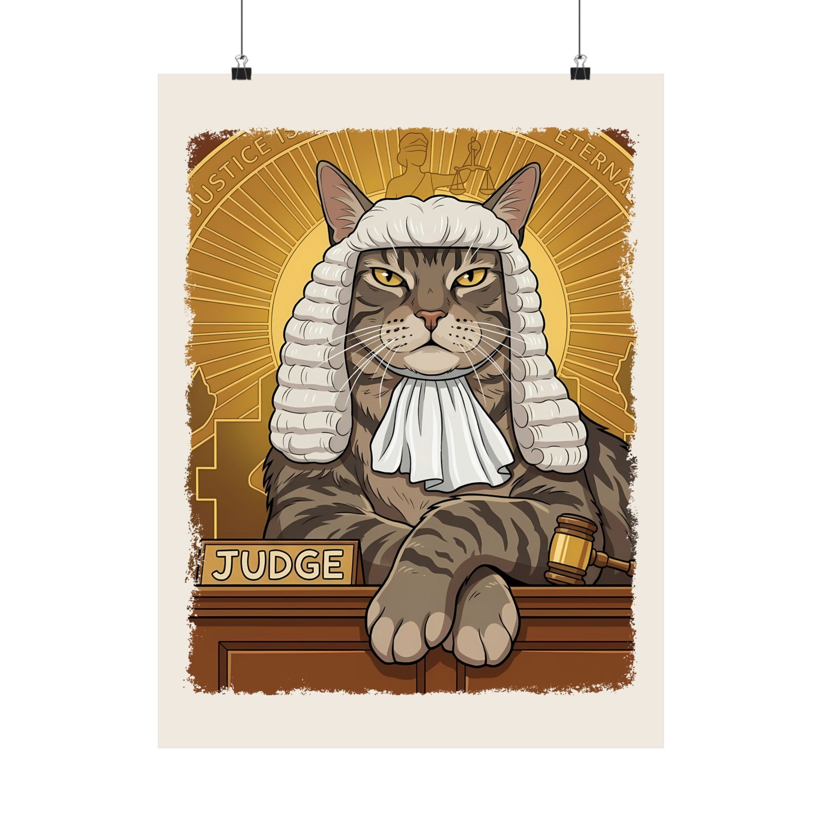 Cat Judge Poster Funny Cat Lawyer / Judge Graphic Poster