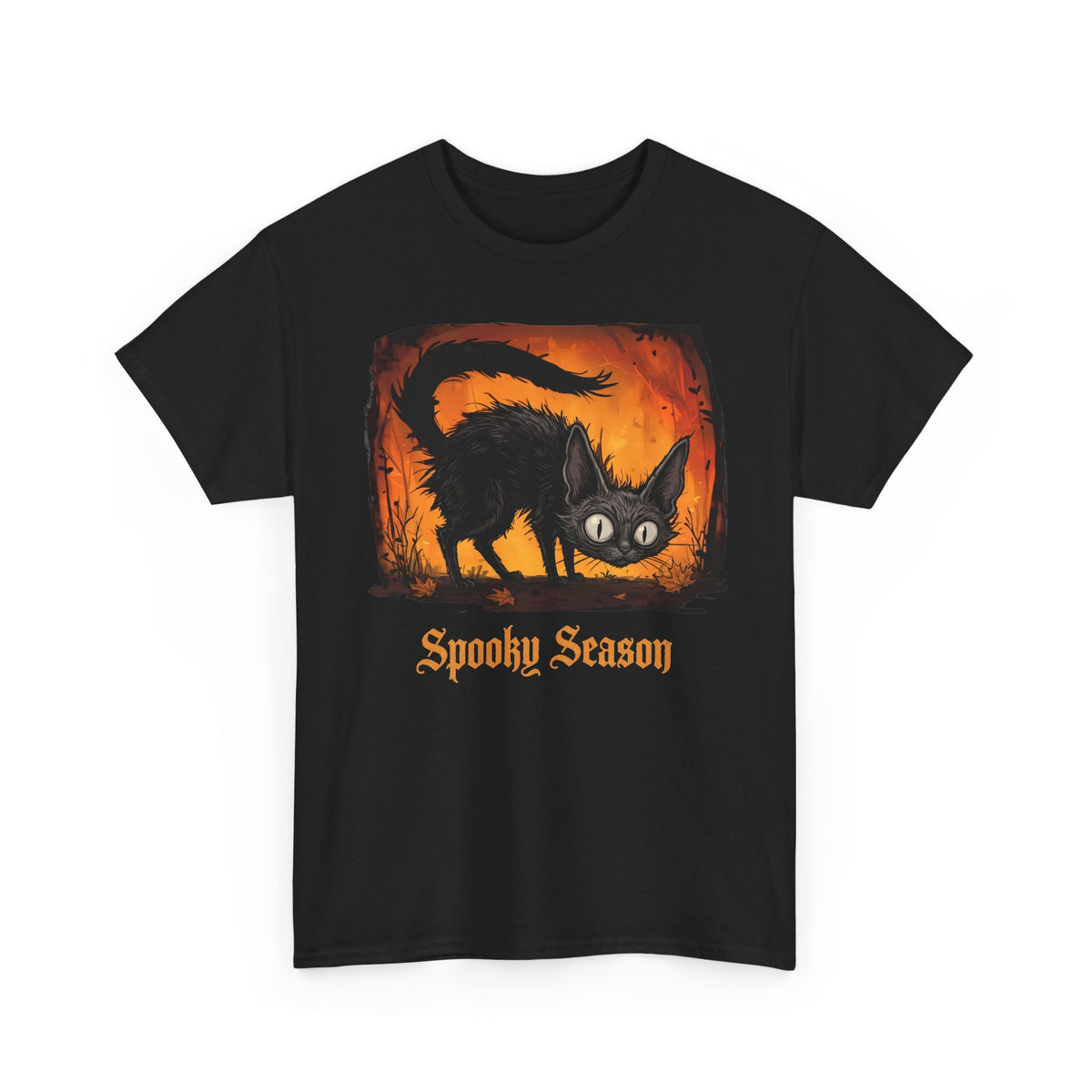 Spooky Season Scaredy Black Cat Shirt — Vintage Halloween Gothic T-Shirt