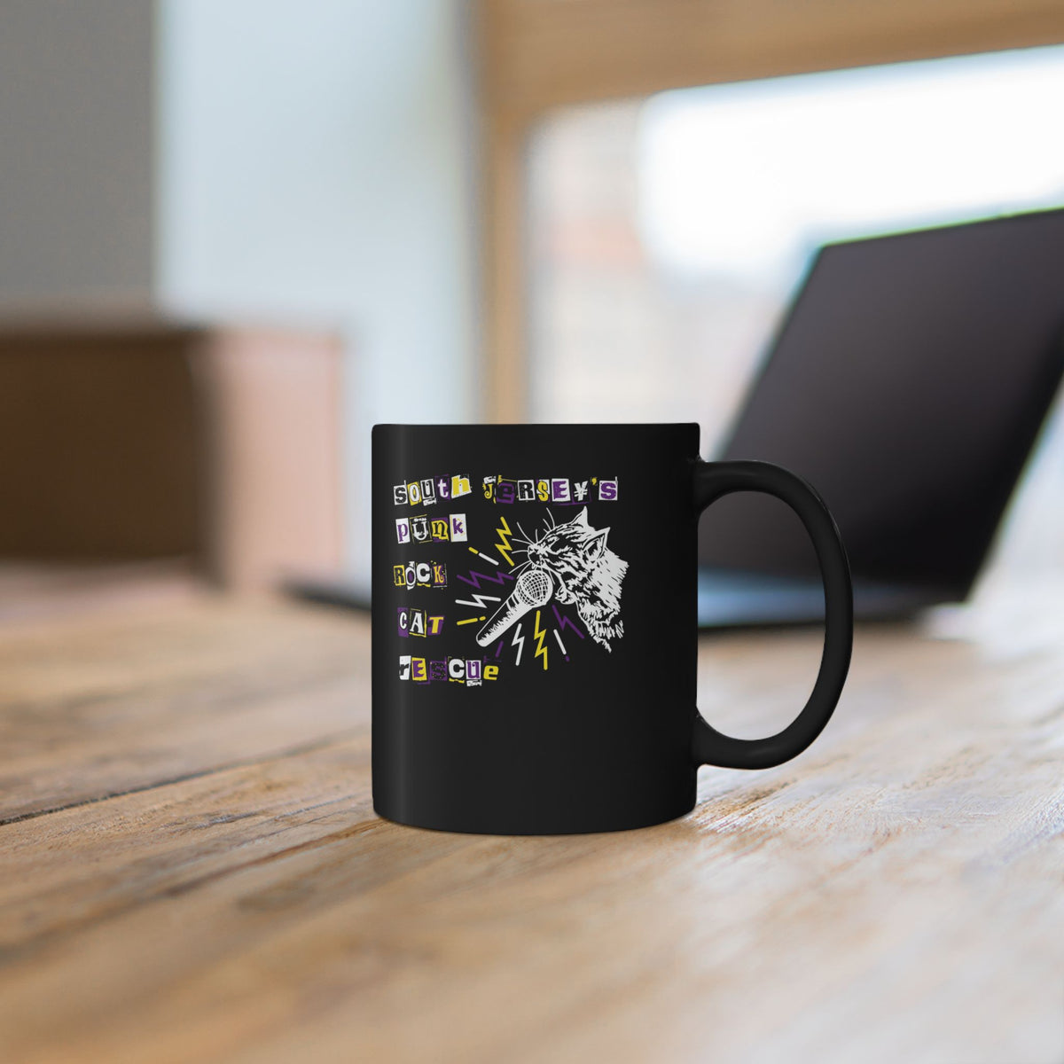 Punk Rock Cat Mug Graphic Band Mug