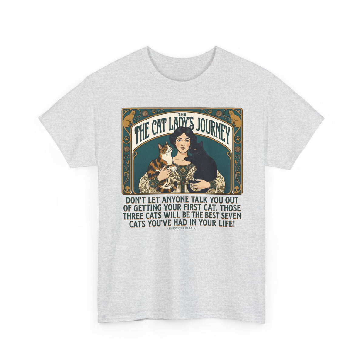 Cat Lady Journey T‑Shirt — "The Cat Lady's Journey" Vintage Cat Lover Tee