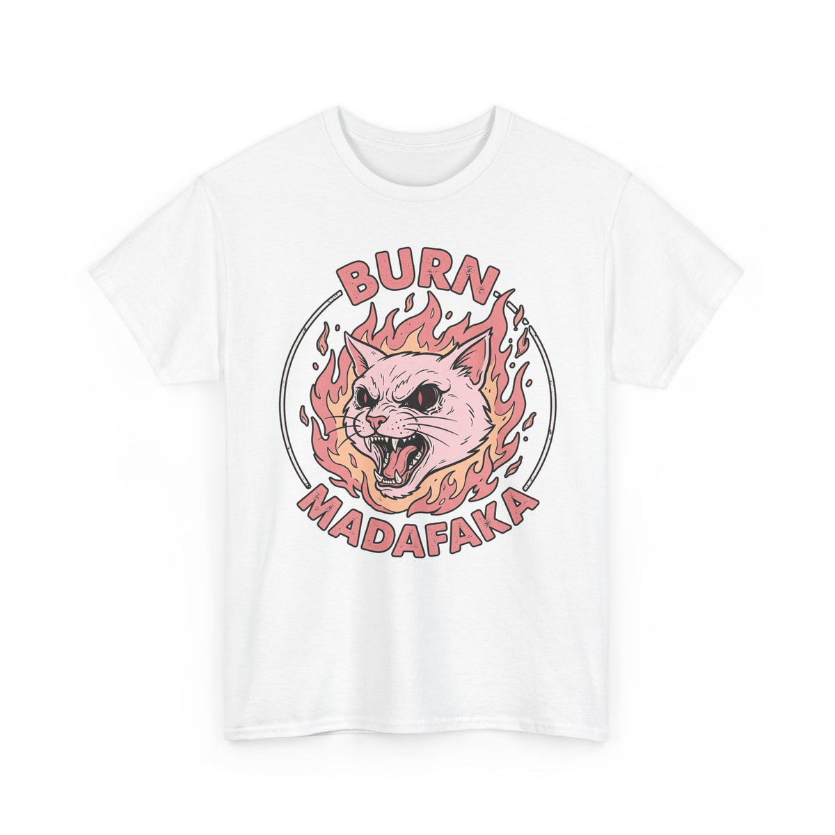 Funny Cat T‑Shirt — "Burn Madafaka" Graphic Tee