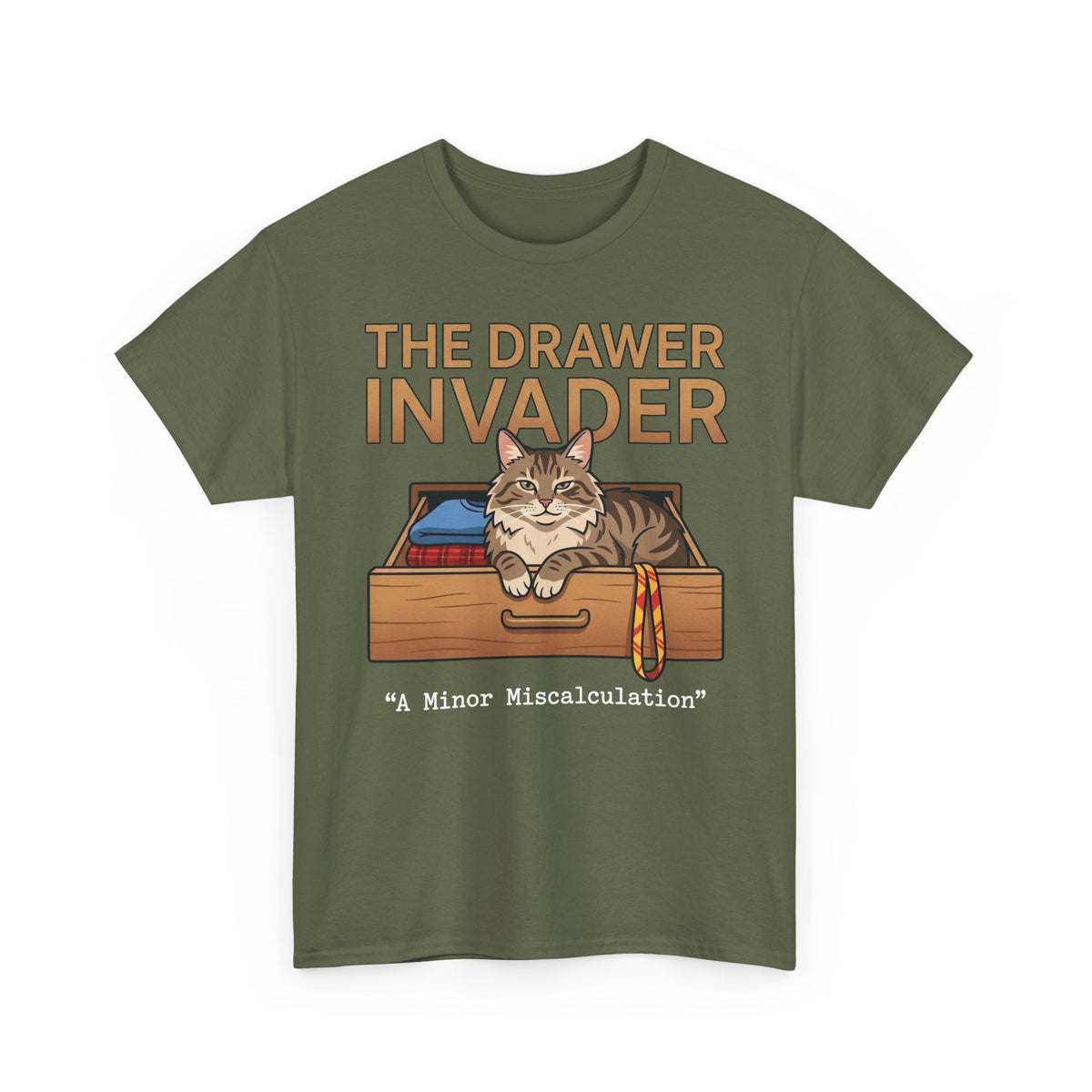 Cat Drawer T‑Shirt — "The Drawer Invader" Cute Cat in Drawer Tee