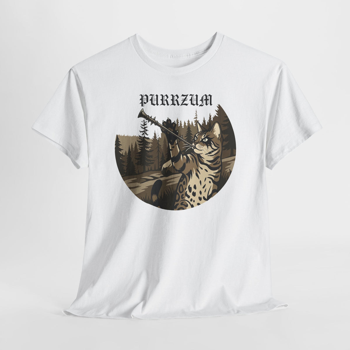 Funny Black Metal Cat Shirt | Purrzum Corpse Paint T-Shirt