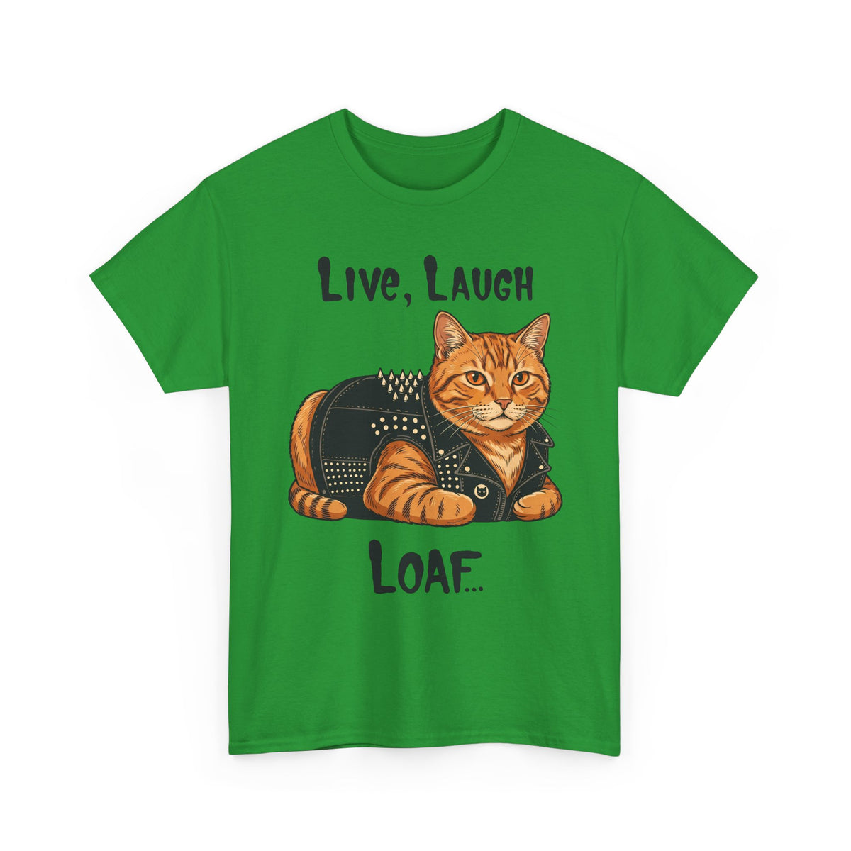 "Live, Laugh, Loaf" Punk Rock Orange Cat T-Shirt