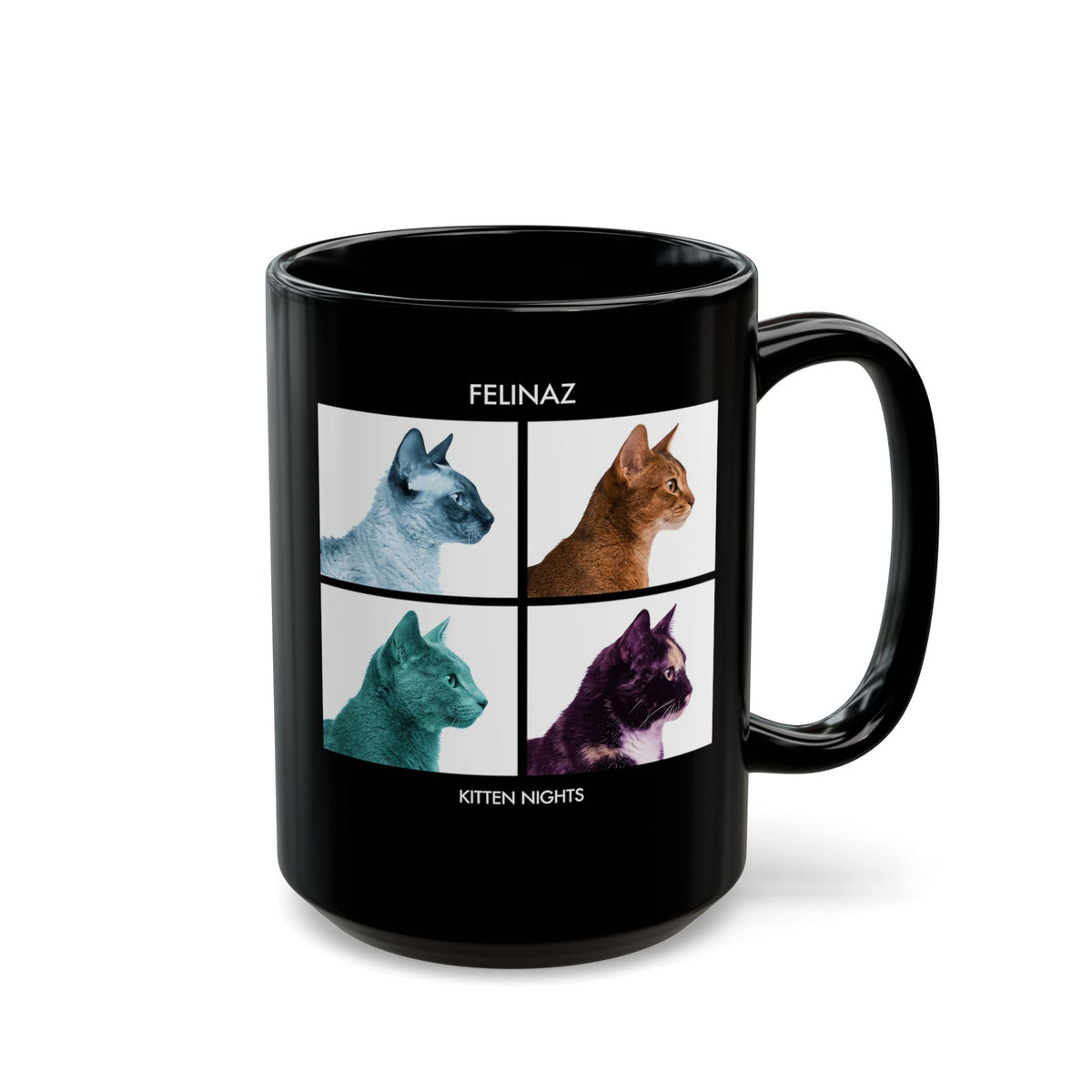 Felinaz Kitten Night Cat Parody Black Mug