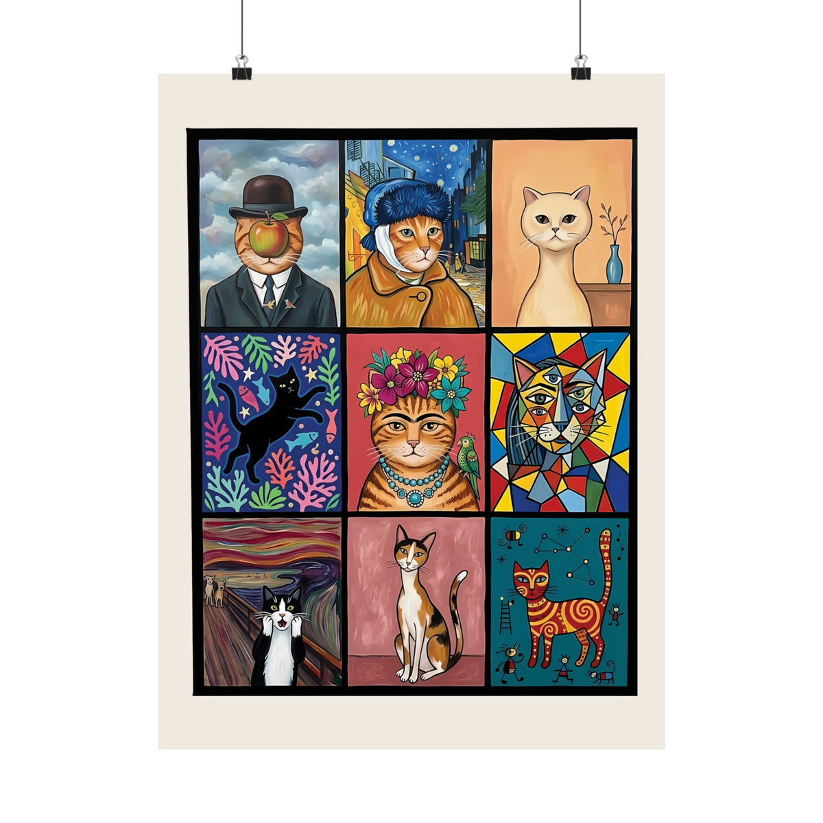 Cats &amp; Art Graphic Poster — Artworks and Cats Design