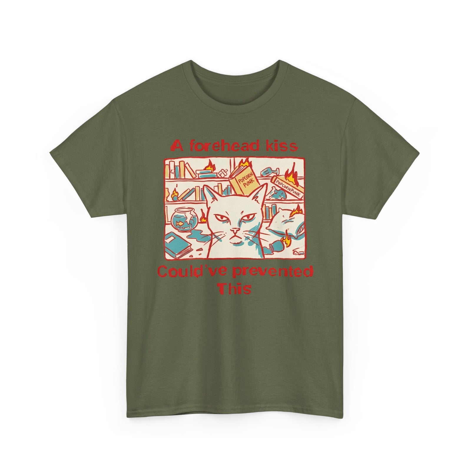 Naughty Cat Forehead Kiss Tee - Funny Cat Lover T-Shirt