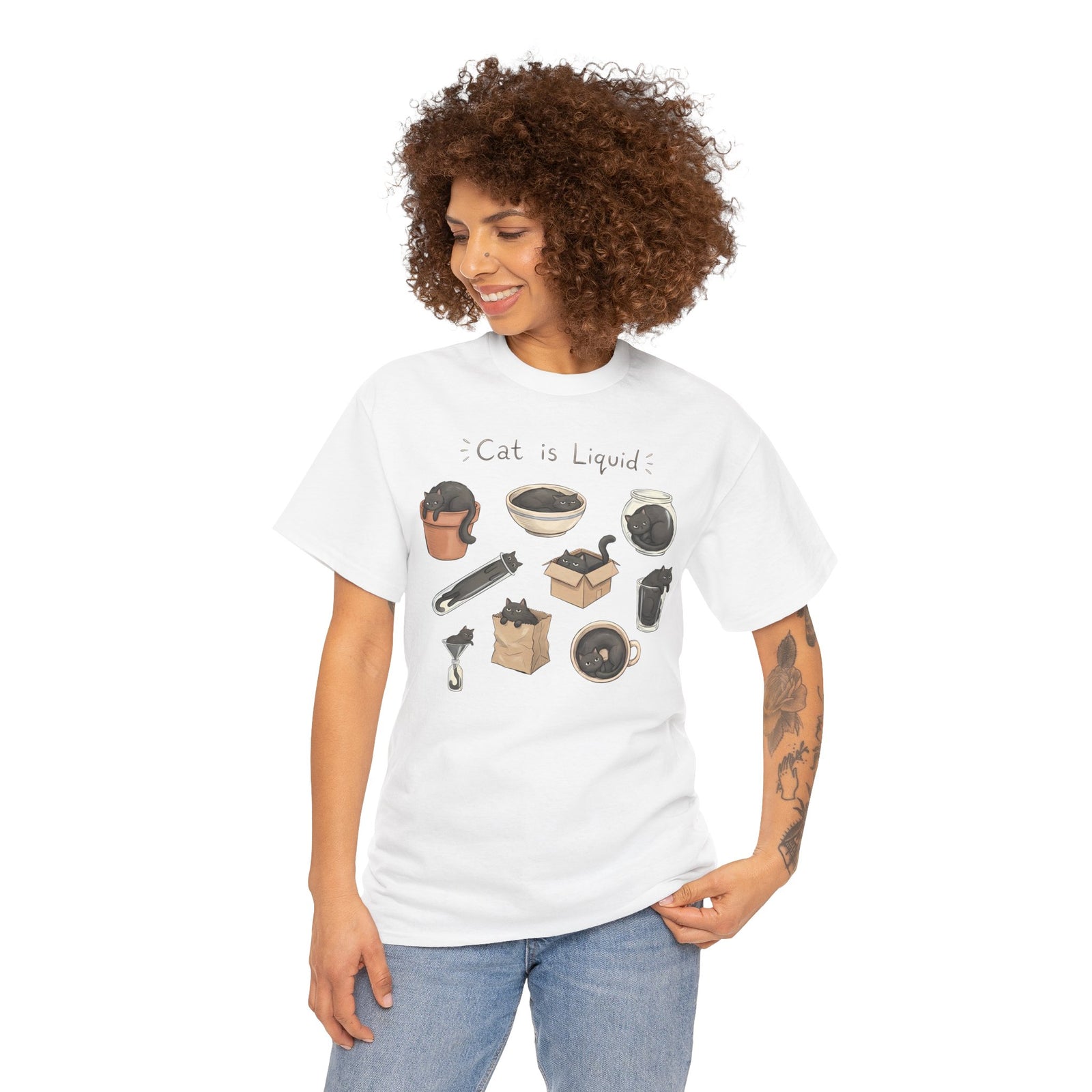 Cat Is Liquid T-Shirt — Funny Cat Meme Tee for Cat Lovers