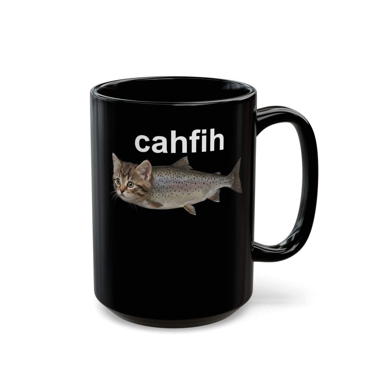 Cahfih Catfish Black Mug — Funny Catfish Design