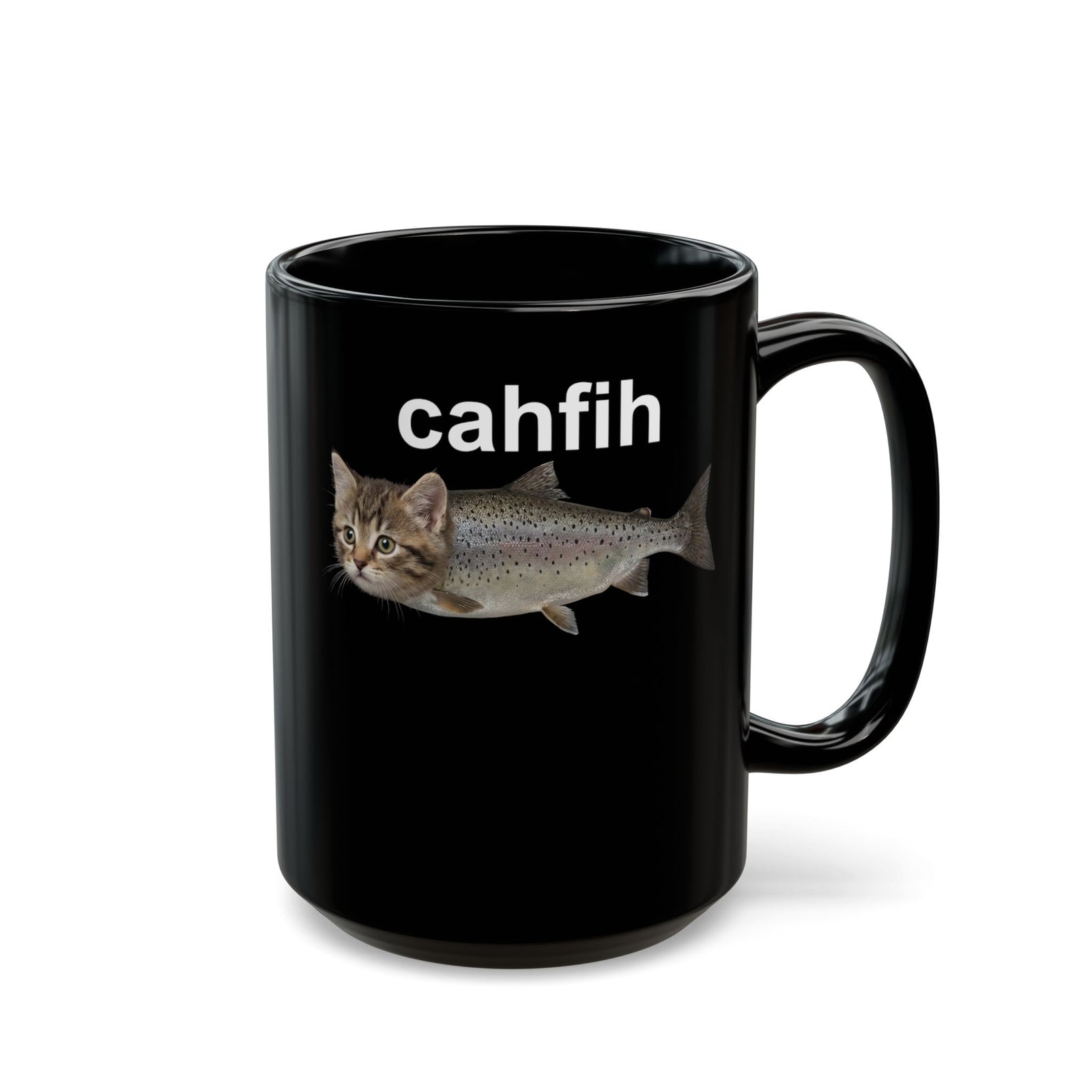 Cahfih Catfish Black Mug — Funny Catfish Design