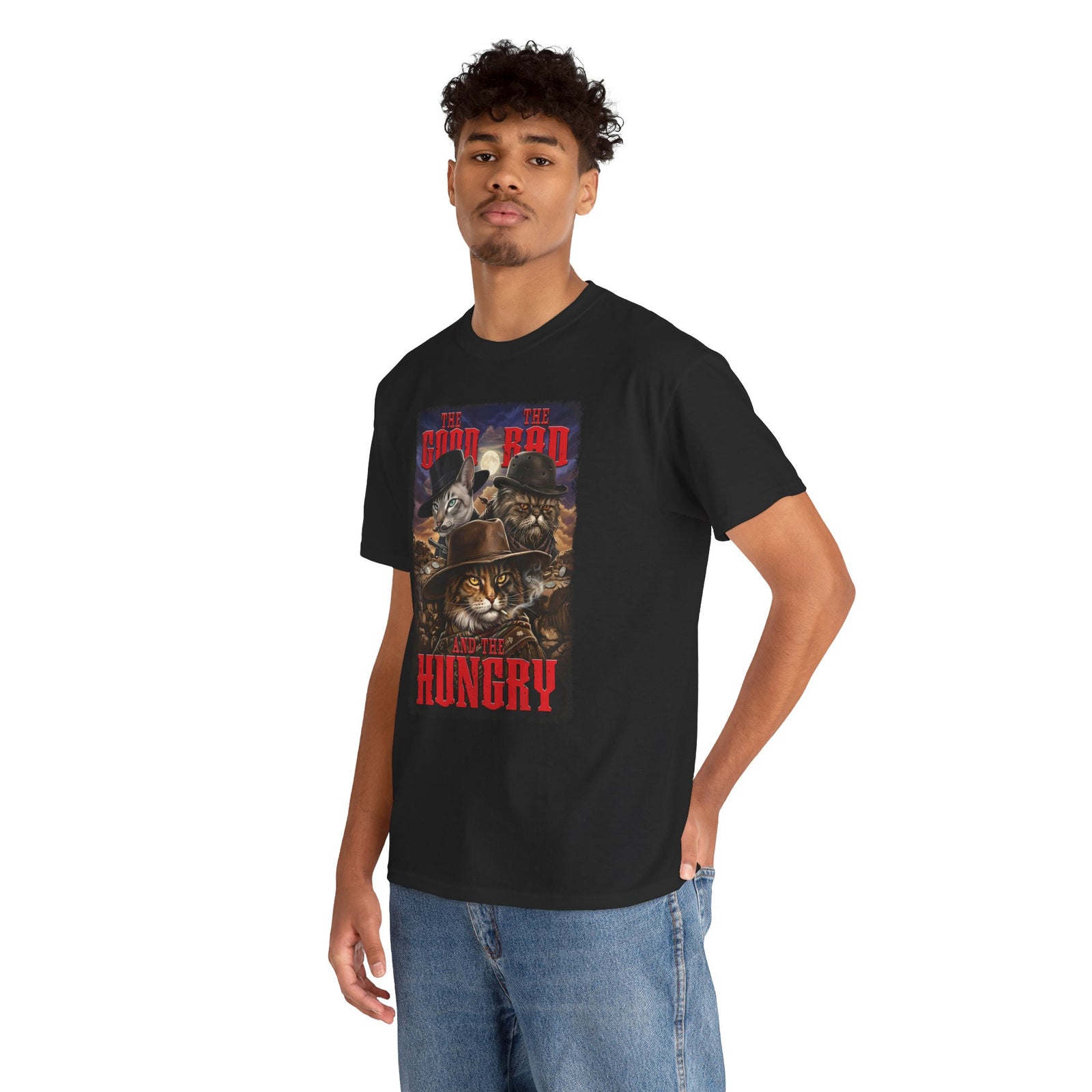 The Good The Bad The Hungry — Cat Parody T-Shirt