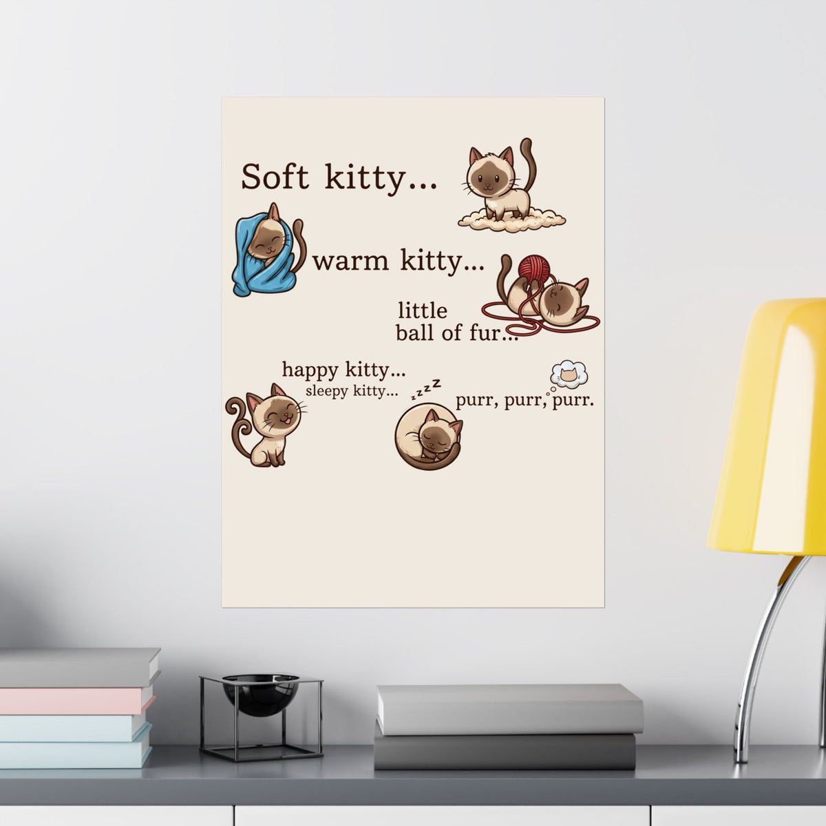 Soft Kitty Warm Kitty Poster — Cute Cat Lyrics Poster