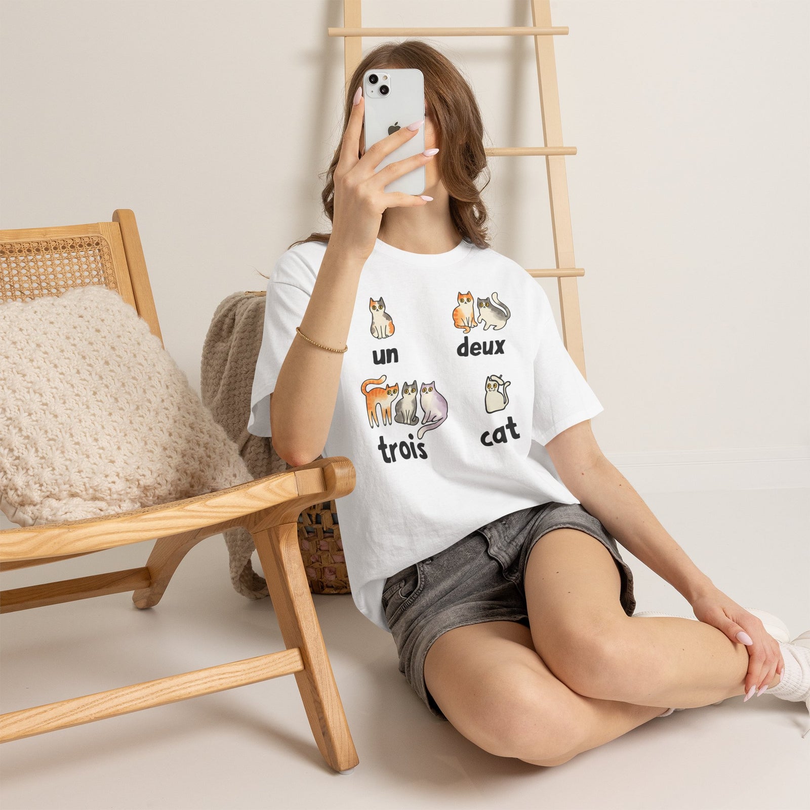 Un Deux Trois Cat T-Shirt — Cute French Cat Graphic Tee