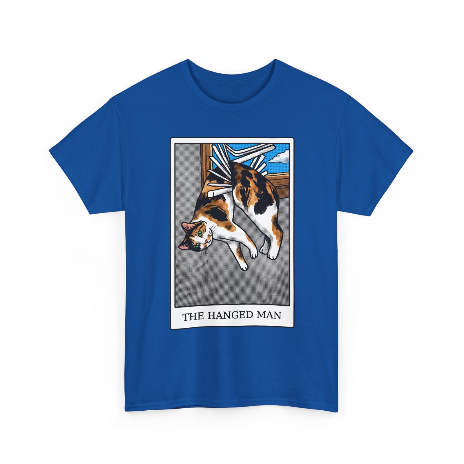 The Hanged Man Calico Cat Tarot Shirt — Funny Window Blinds T-Shirt