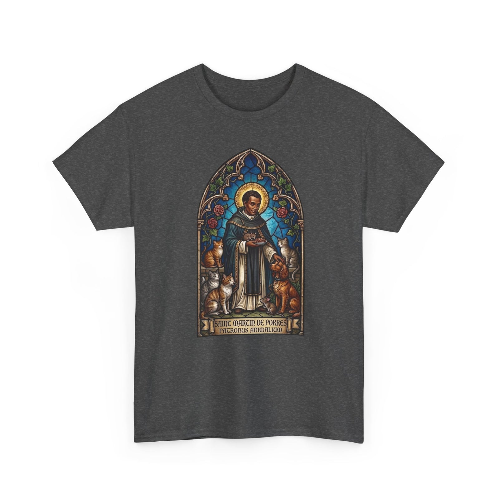 Saint Martin de Porres Cat Lovers T-Shirt — Patron of Animals Tee