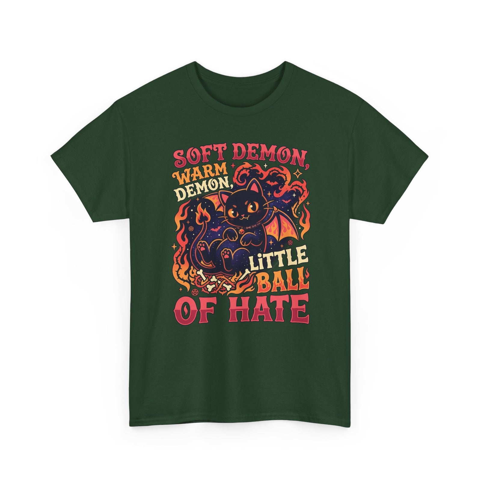 Soft Demon Cat T-Shirt — "Little Ball of Hate" Cute Demon Kitty Tee
