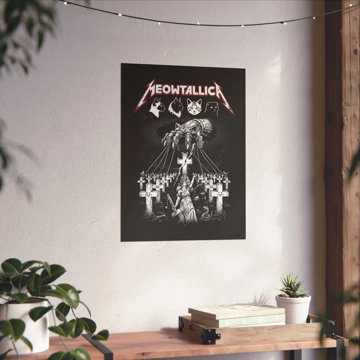 Meowtallica Graphic Poster — Metal Cat Band Poster