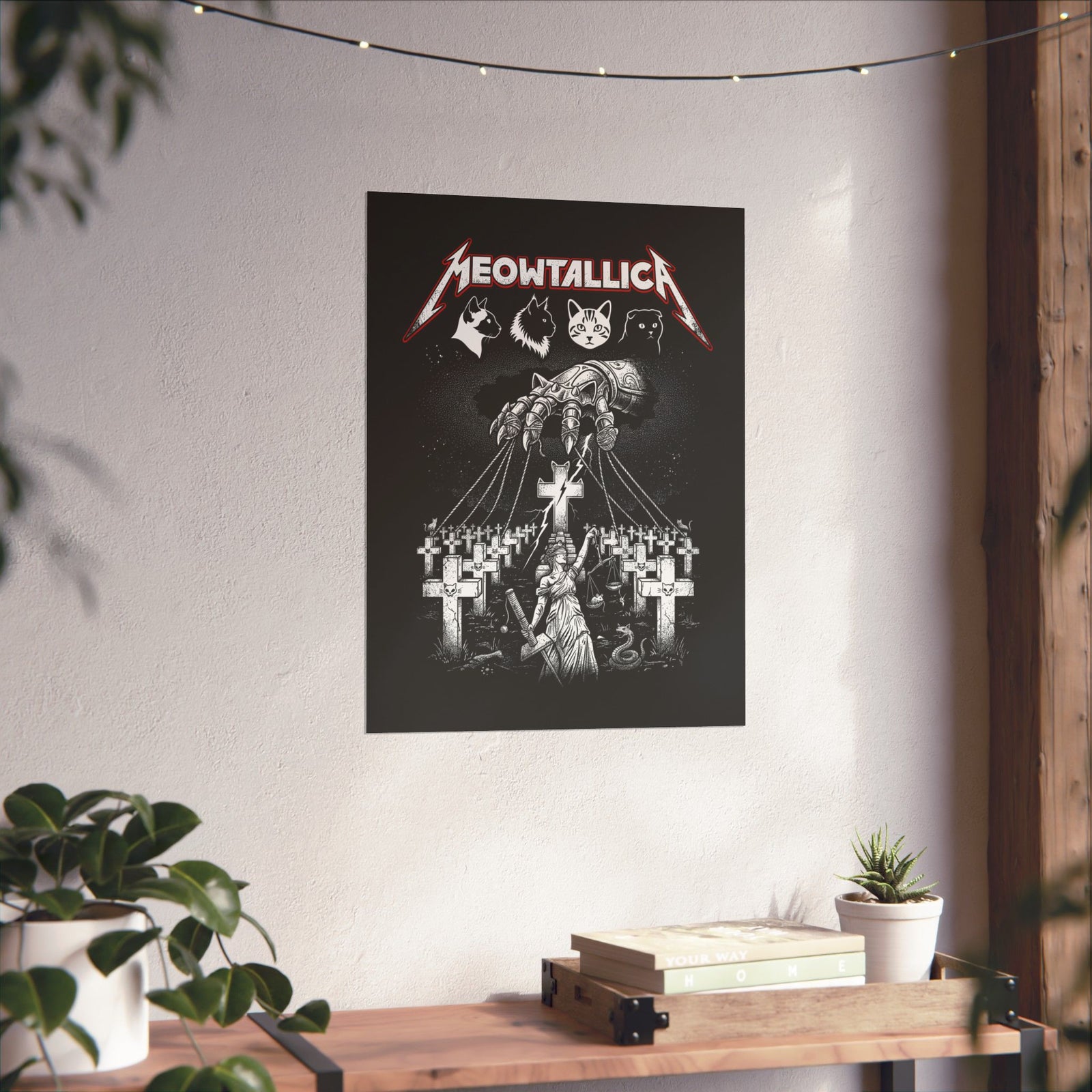 Meowtallica Graphic Poster — Metal Cat Band Poster