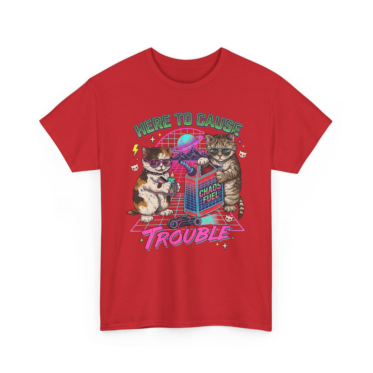 Here to Cause Trouble Naughty Cats T-Shirt