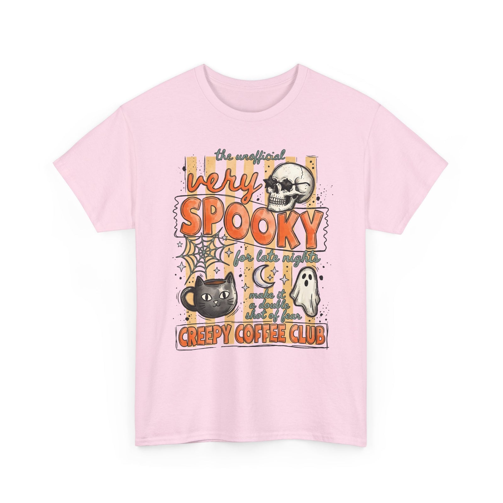 Creepy Coffee Club Black Cat Mug T-Shirt — Very Spooky Halloween Coffee Tee