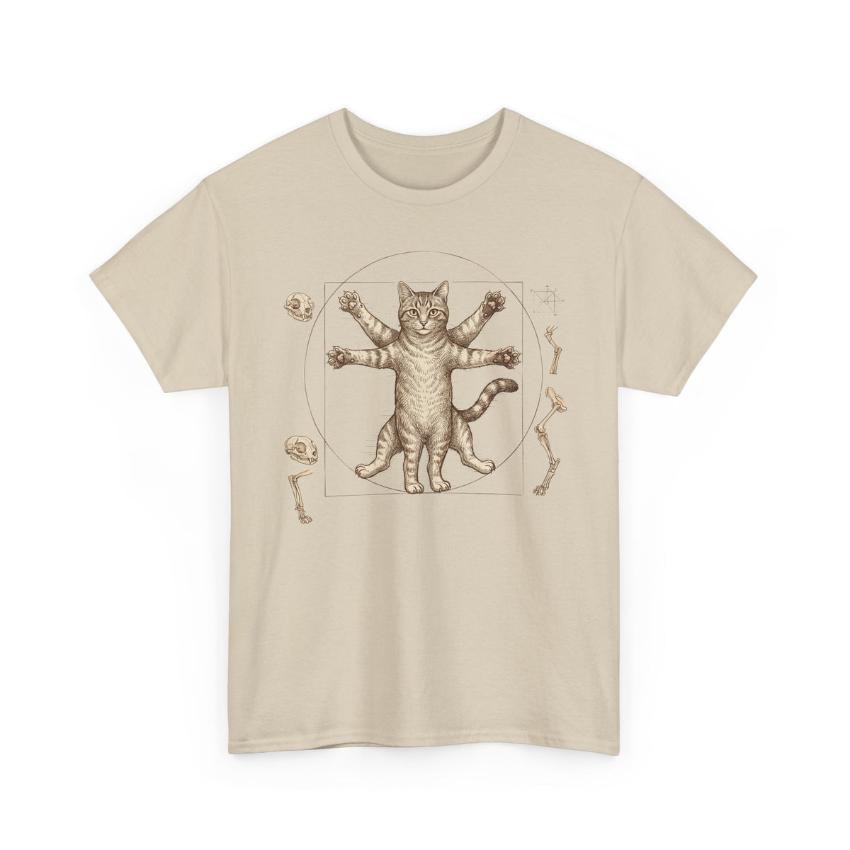 Vitruvian Cat T-Shirt — Anatomical Cat Art Tee