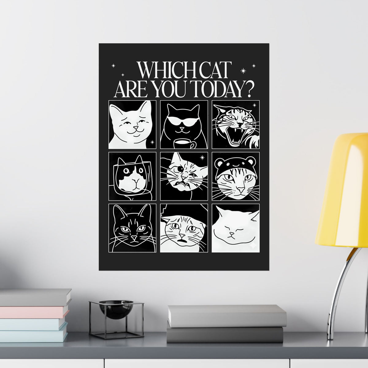 Which Cat You Choose Today Poster — Playful Cat Lover Graphic Poster